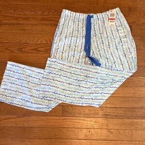Charter Club Seahorse Stripe 100% Cotton Pajama Cropped Pants Sz XS